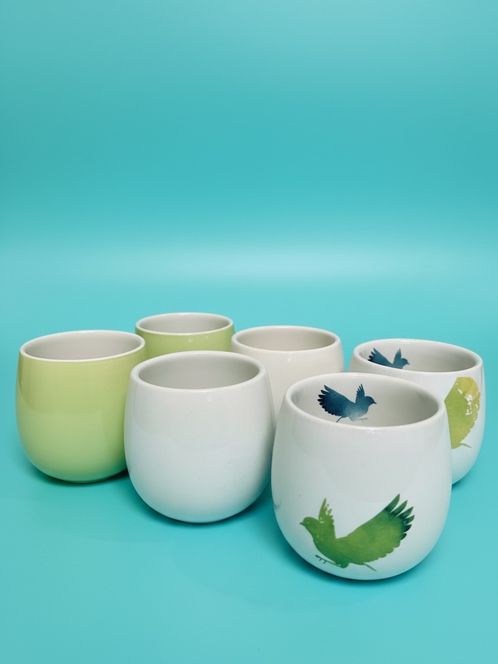DAVIDsTEA Ceramic Bubble Cup Mug Set of 6 Birds